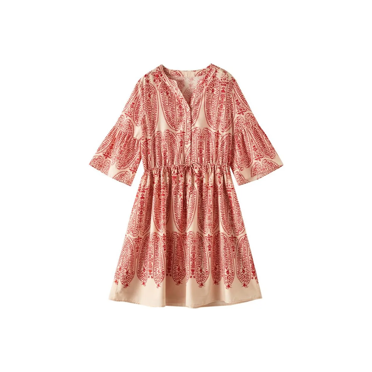【dme】 Short Sleeved Dress Women's Red