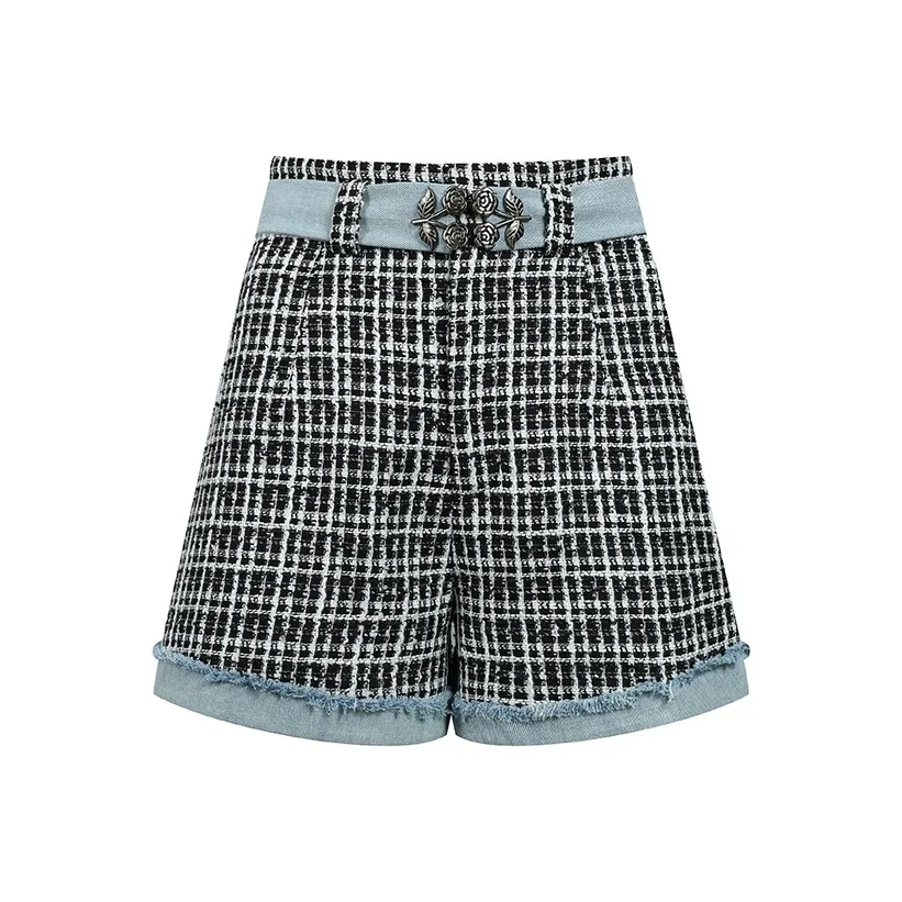 Valeria Obbaco Черный/Белый Женские Повседневные шорты