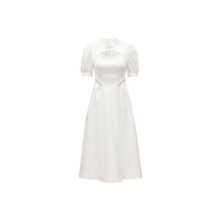 Only J2G Экрю Женские Короткие Платья с Рукавами