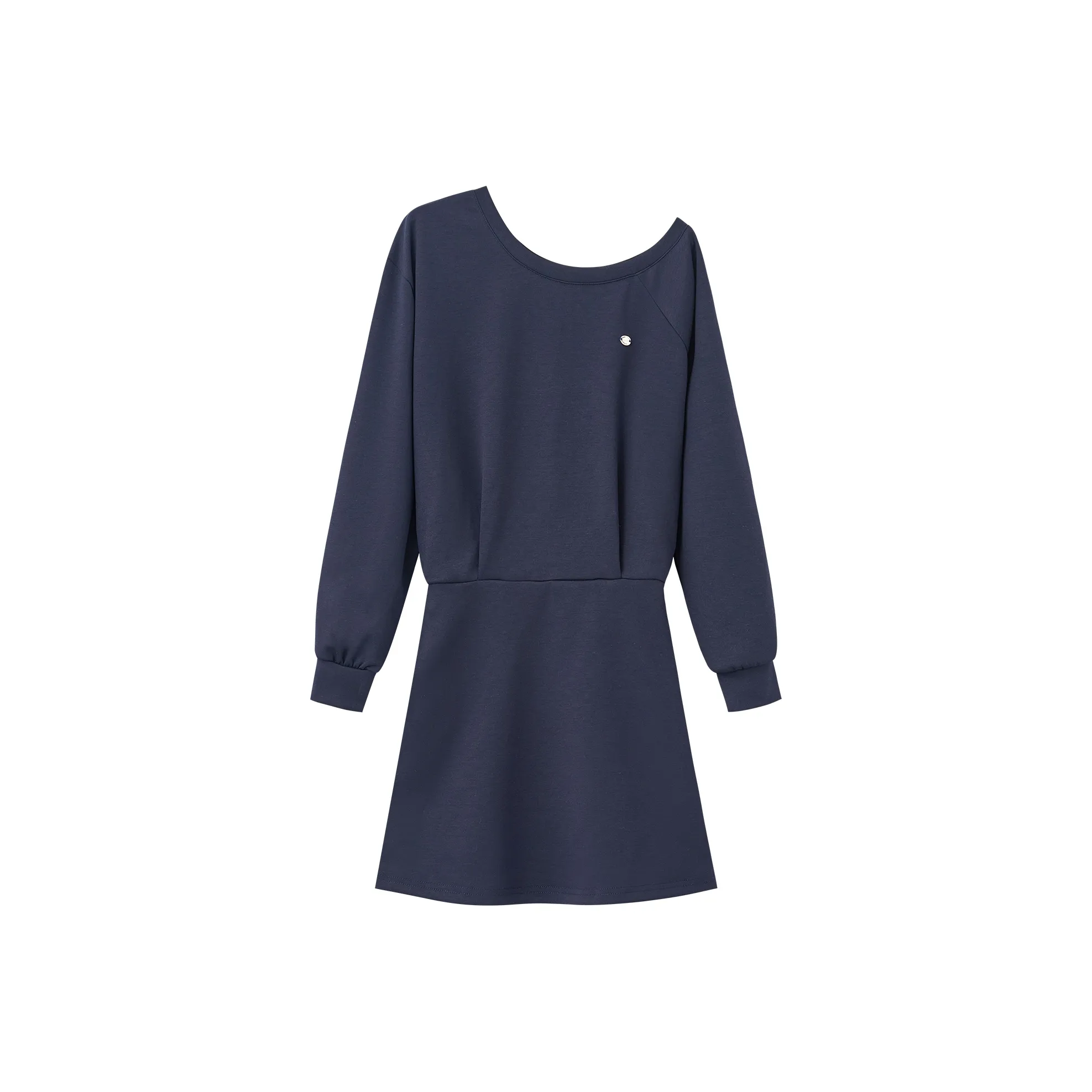 XUANSHU Long Sleeved Dress Women's Navy Blue
