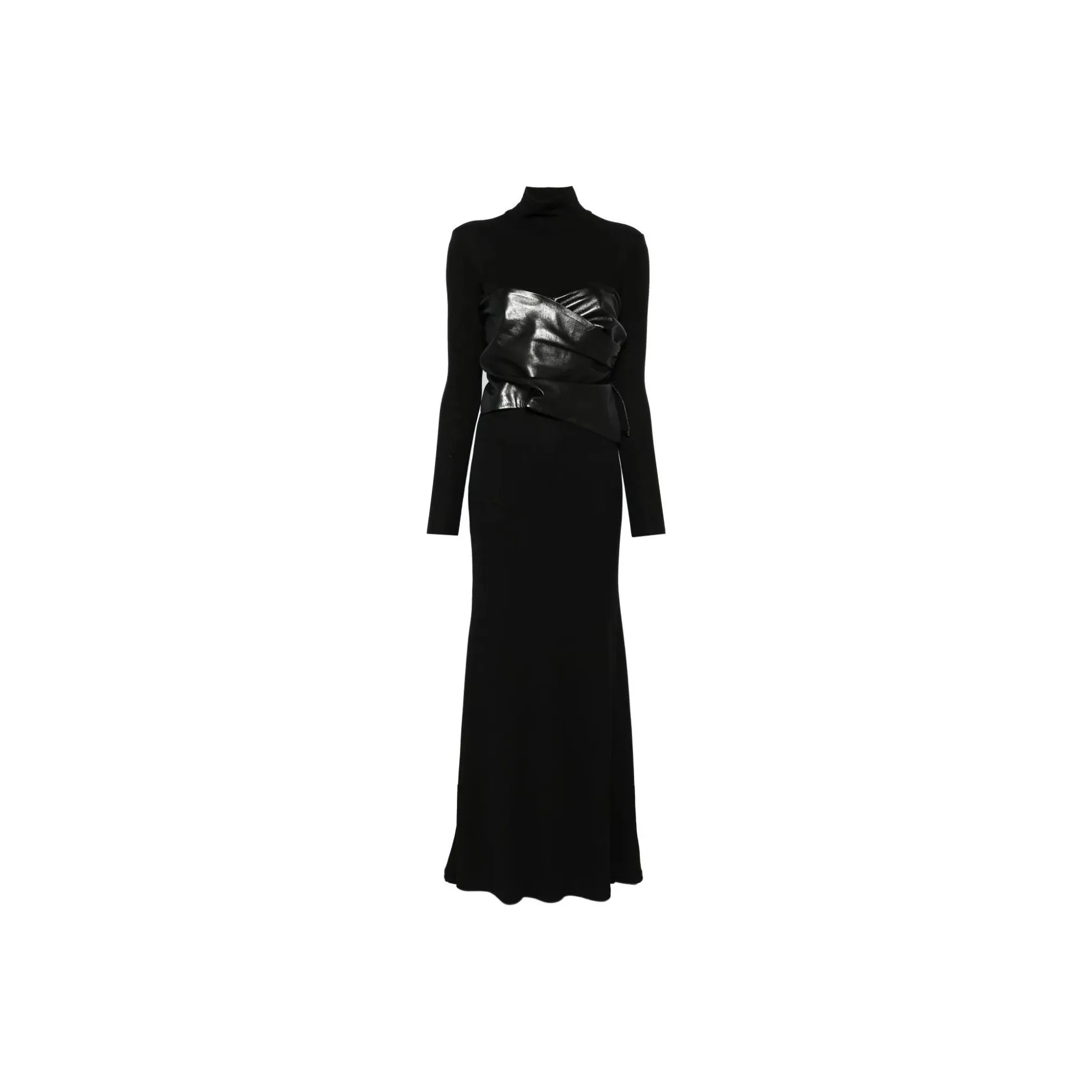 NANUSHKA Draped panel Roll neck Maxi Dress