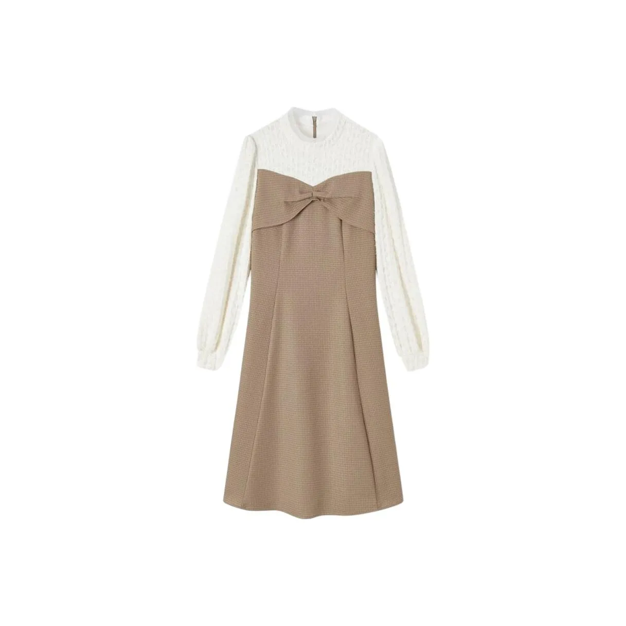 EICHITOO Длинное платье с длинными рукавами женское темно-коричневое