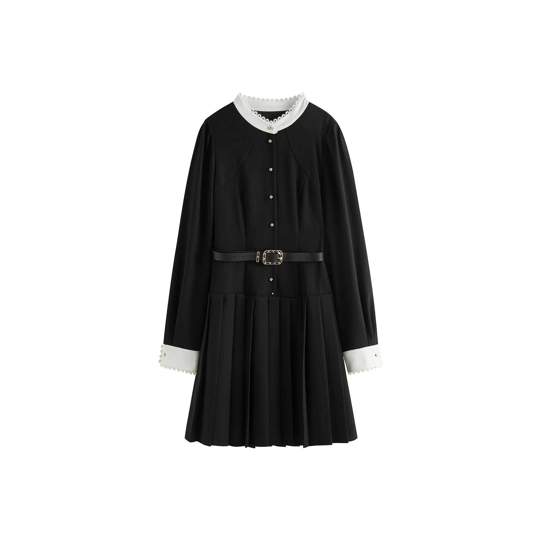 FANSILANEN Длинное платье с длинными рукавами женское черное