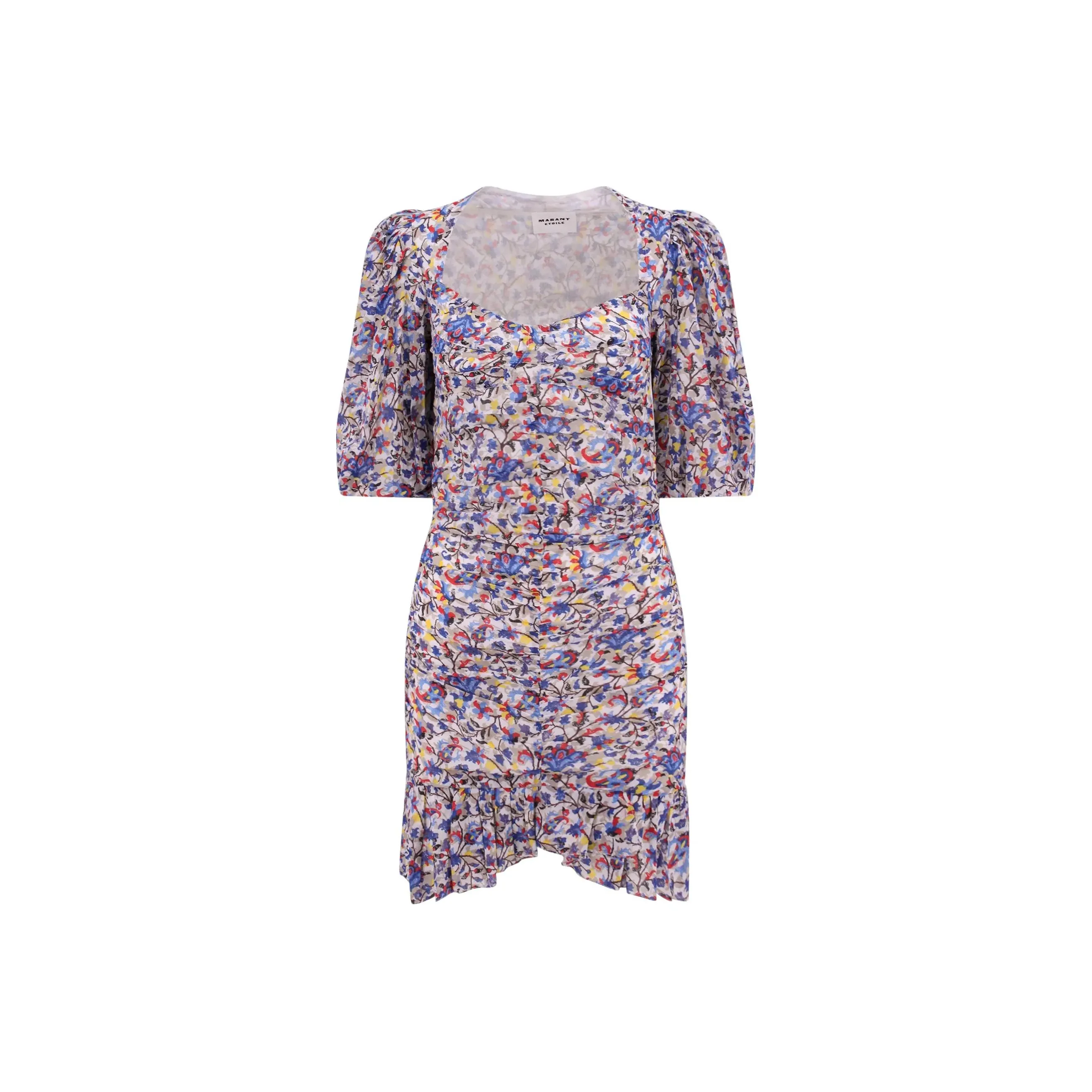 ISABEL MARANT Floral-Printed Sweetheart Neck Mini Dress
