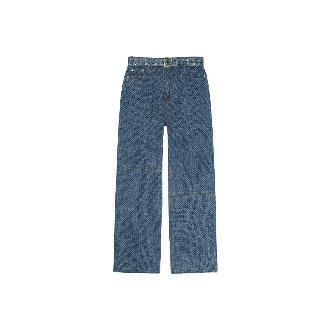 GANNI SS25 Джинсы Женские Камень Ground Средне-голубой