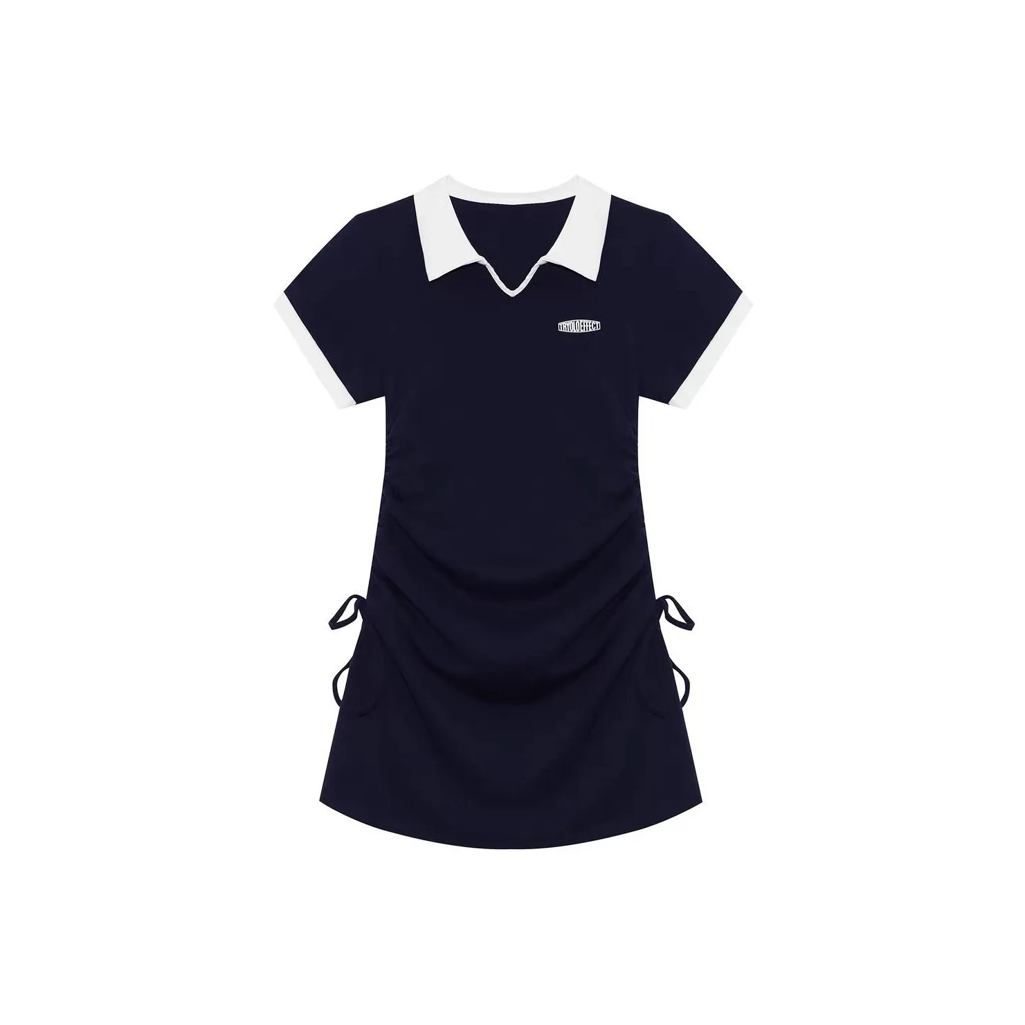 SONDR Короткий рукав Платье Женское Темно-синий