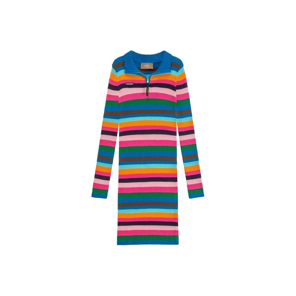 CHUU Long Sleeved Dresses Women's Rainbow Stripes
