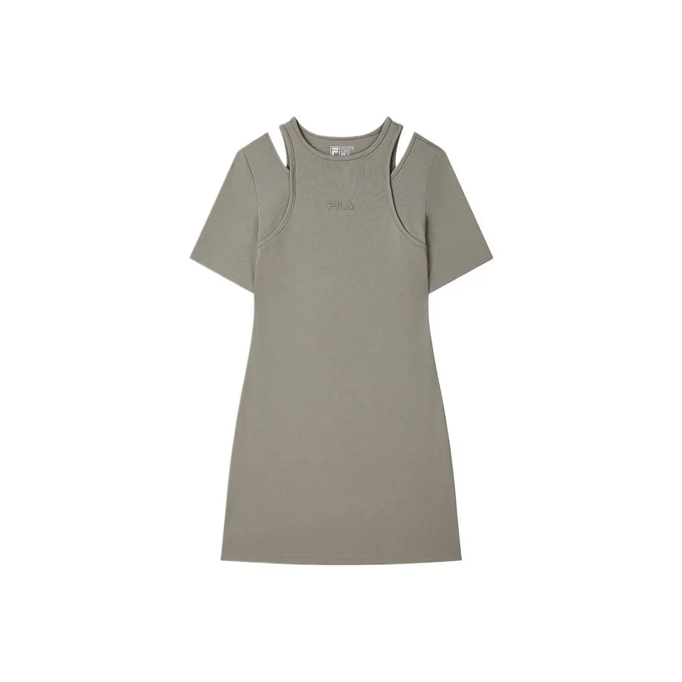 FILA ORIGINALE Short-Sleeved Dresses Women's Bean Green Brown