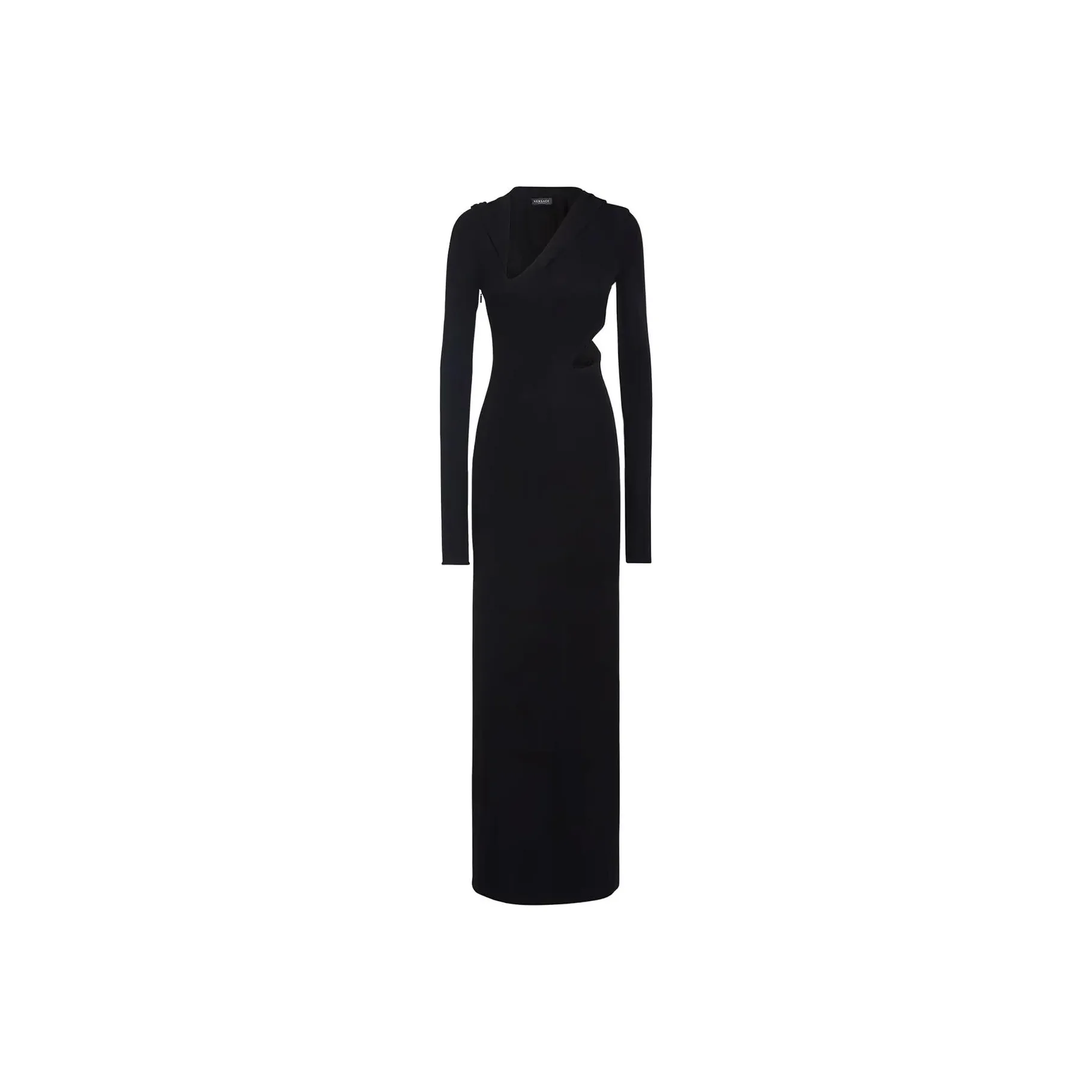 VERSACE Cut Out Long Sleeved Hooded Maxi Dress
