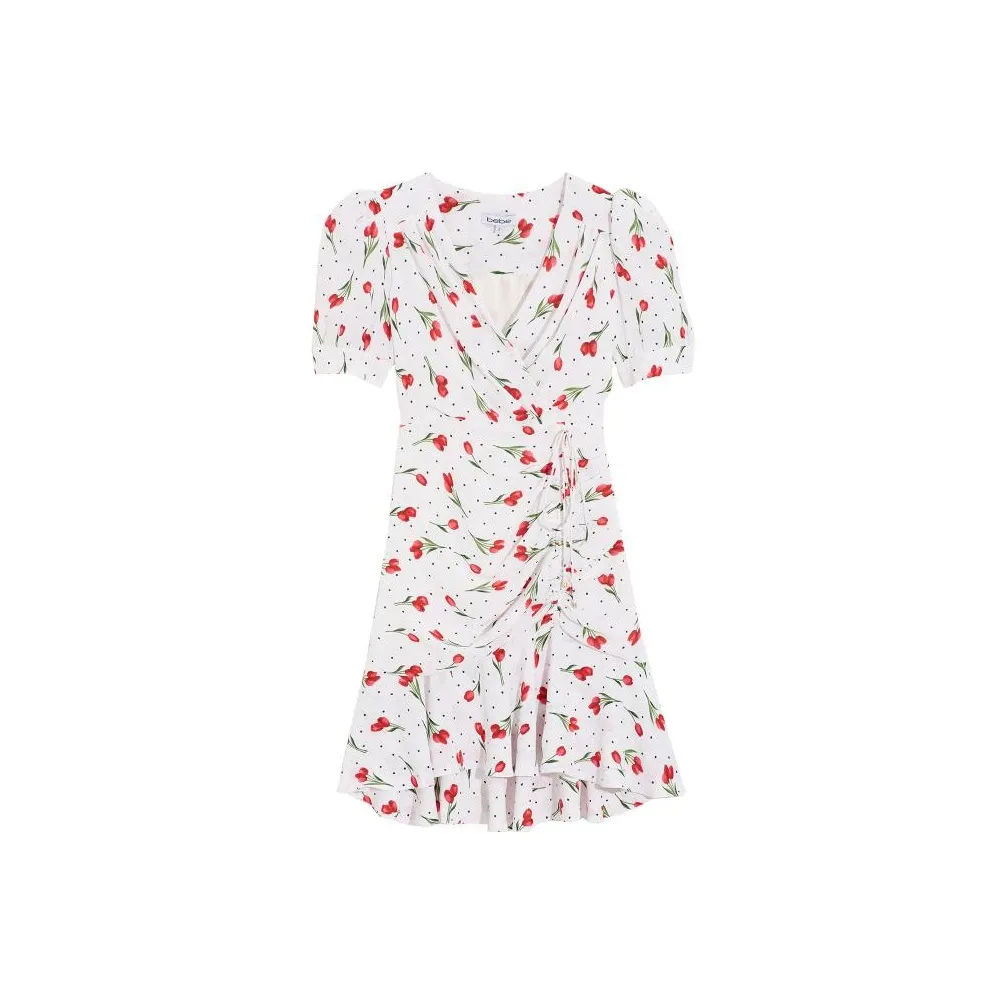 Bebe Short-Sleeved Dresses Women's White Green