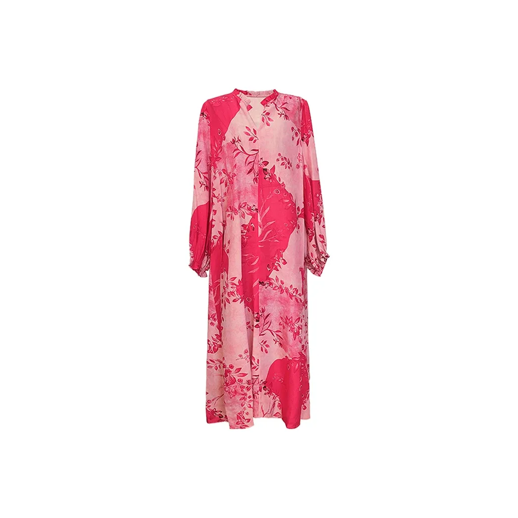 HDFULERN Long-Sleeved Dresses Women's Red