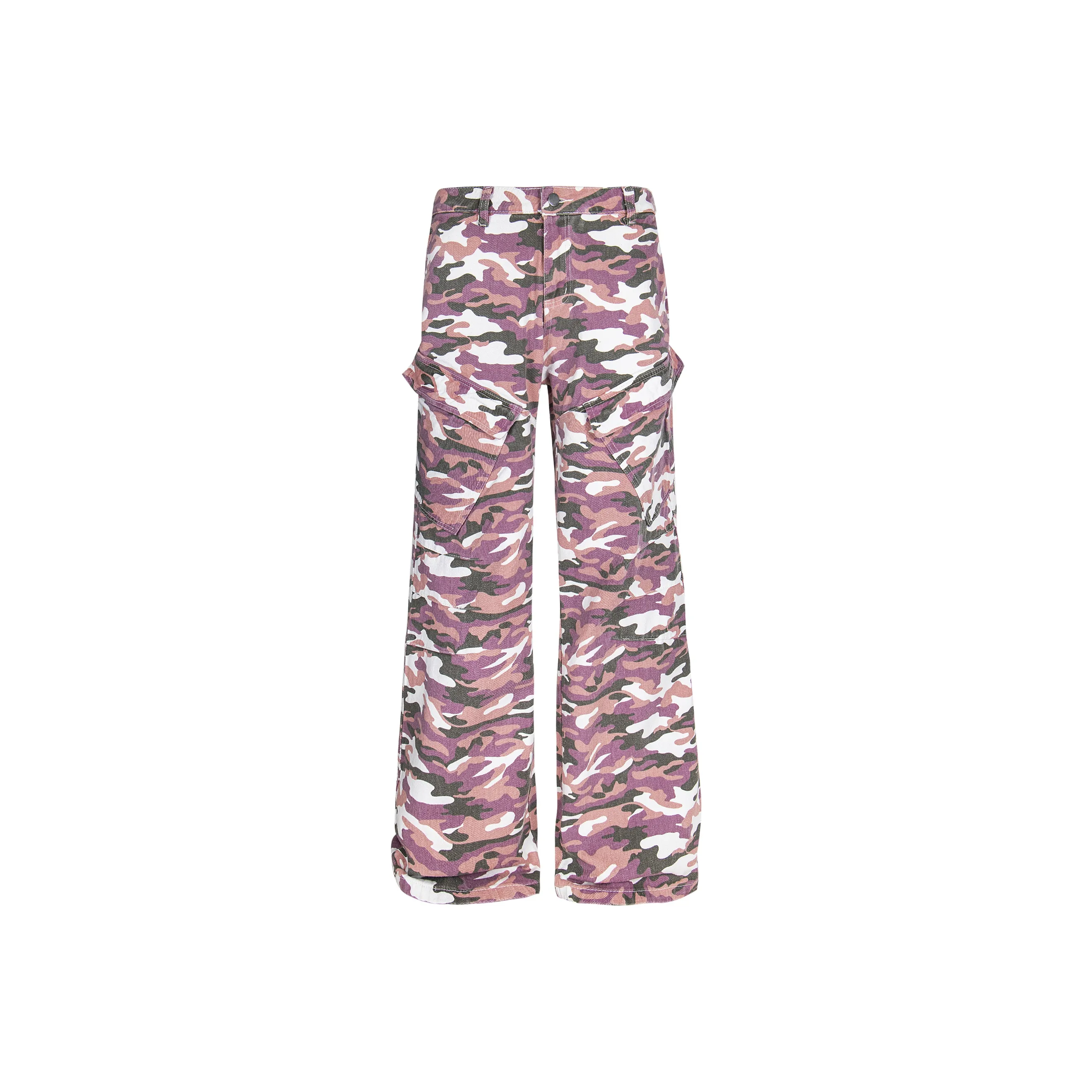 WAYHWEI Карго-брюки Унисекс Розовый Камуфляж