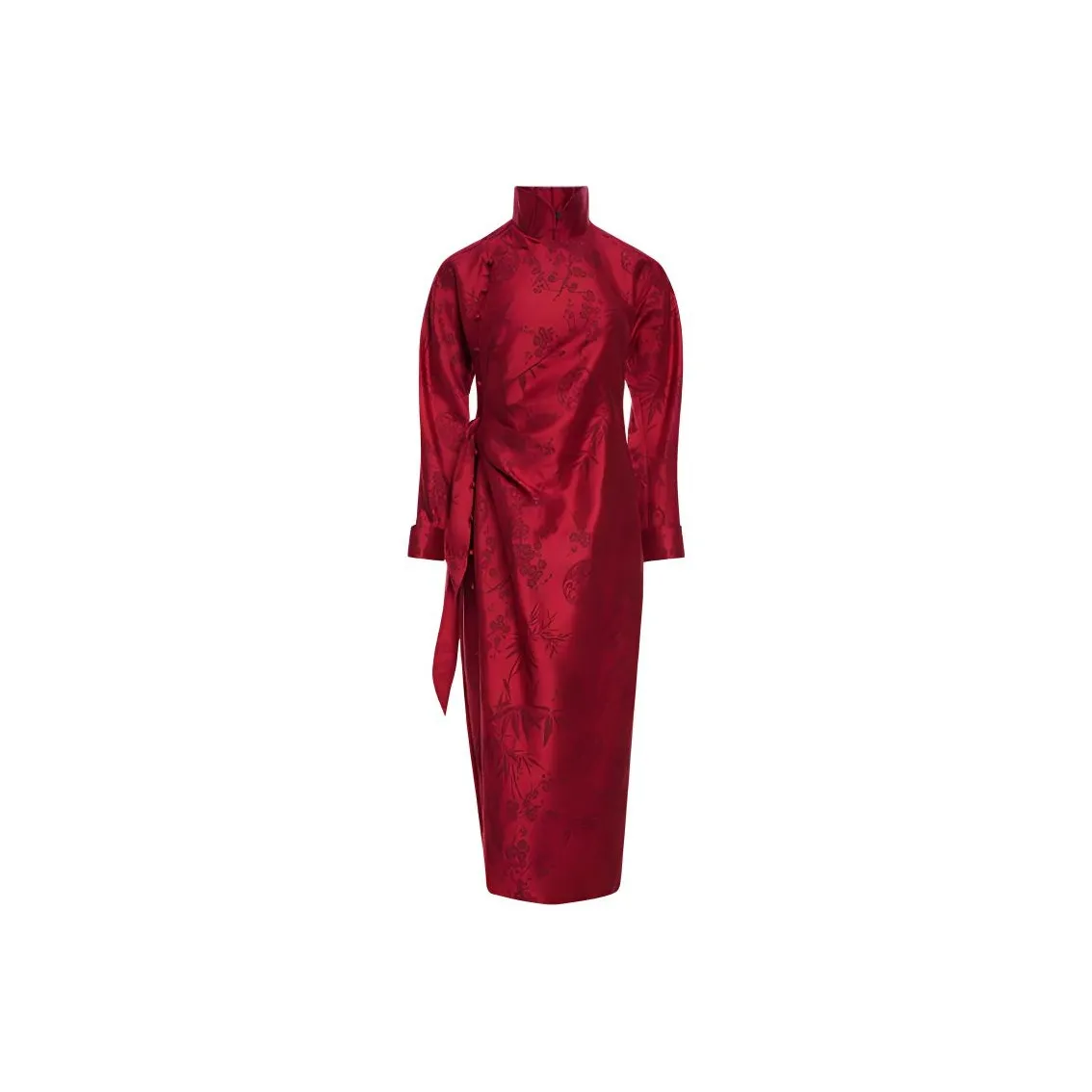 BESIONIA FW24 Long Sleeved Dress Women's Red Pattern