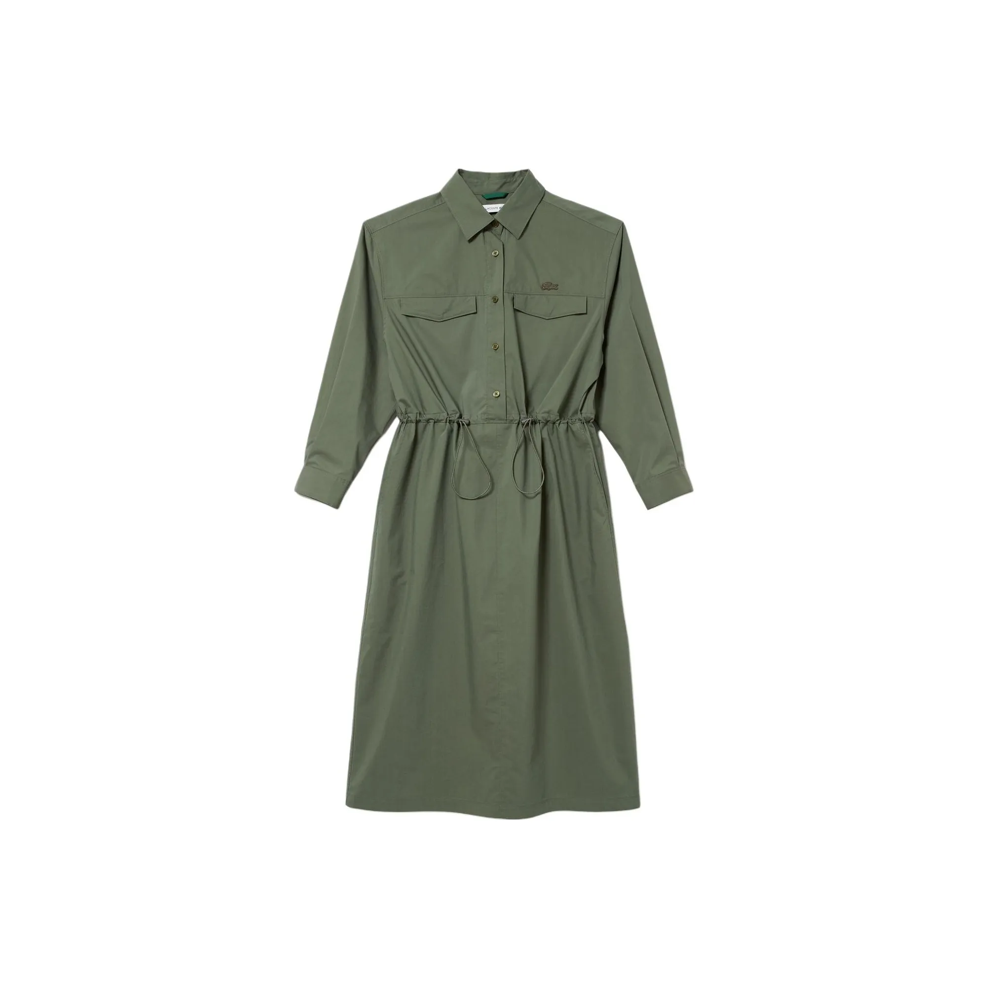 LACOSTE Long Sleeved Dress Women's Khaki Olive