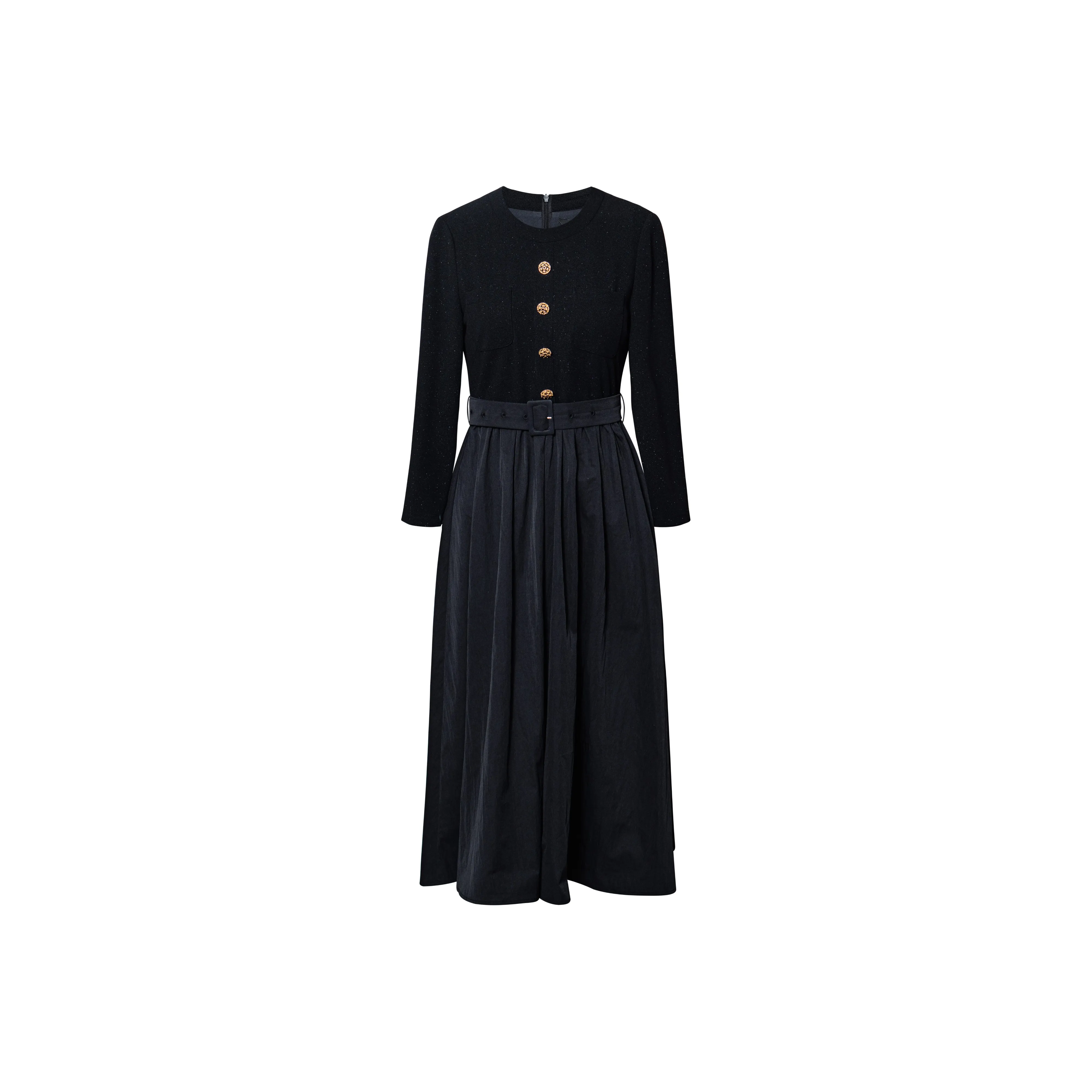 ROEYSHOUSE Длинное платье с длинными рукавами женское черное