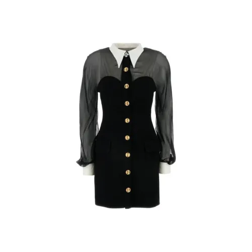VERSACE Collection Черное Женское Длинное Платье с Рукавами