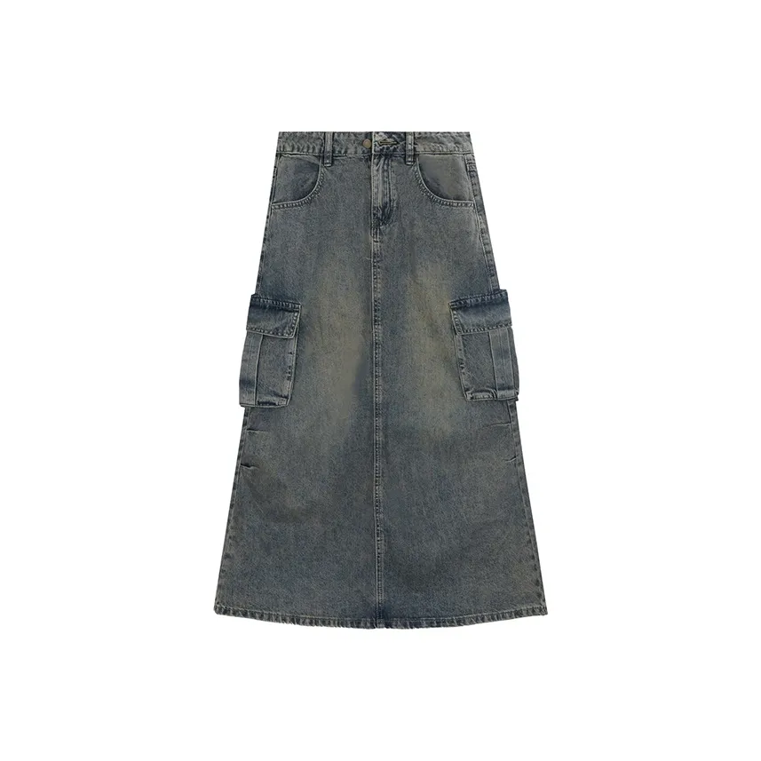 Dreamcore Denim Long Skirt Women's Concrete Gray