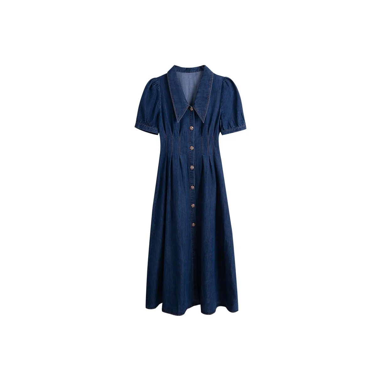 Olrain Short Sleeved Dress Women's Denim Blue