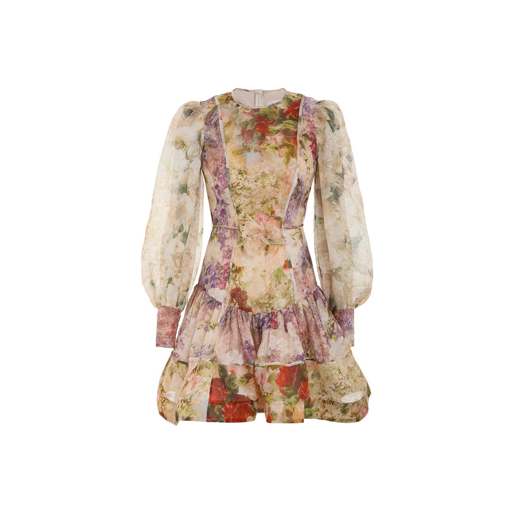 2025春夏【ZIMMERMANN】クラッシュ装飾リネンミディドレス ✨ ZIMMERMANN Crush レース シャツドレス