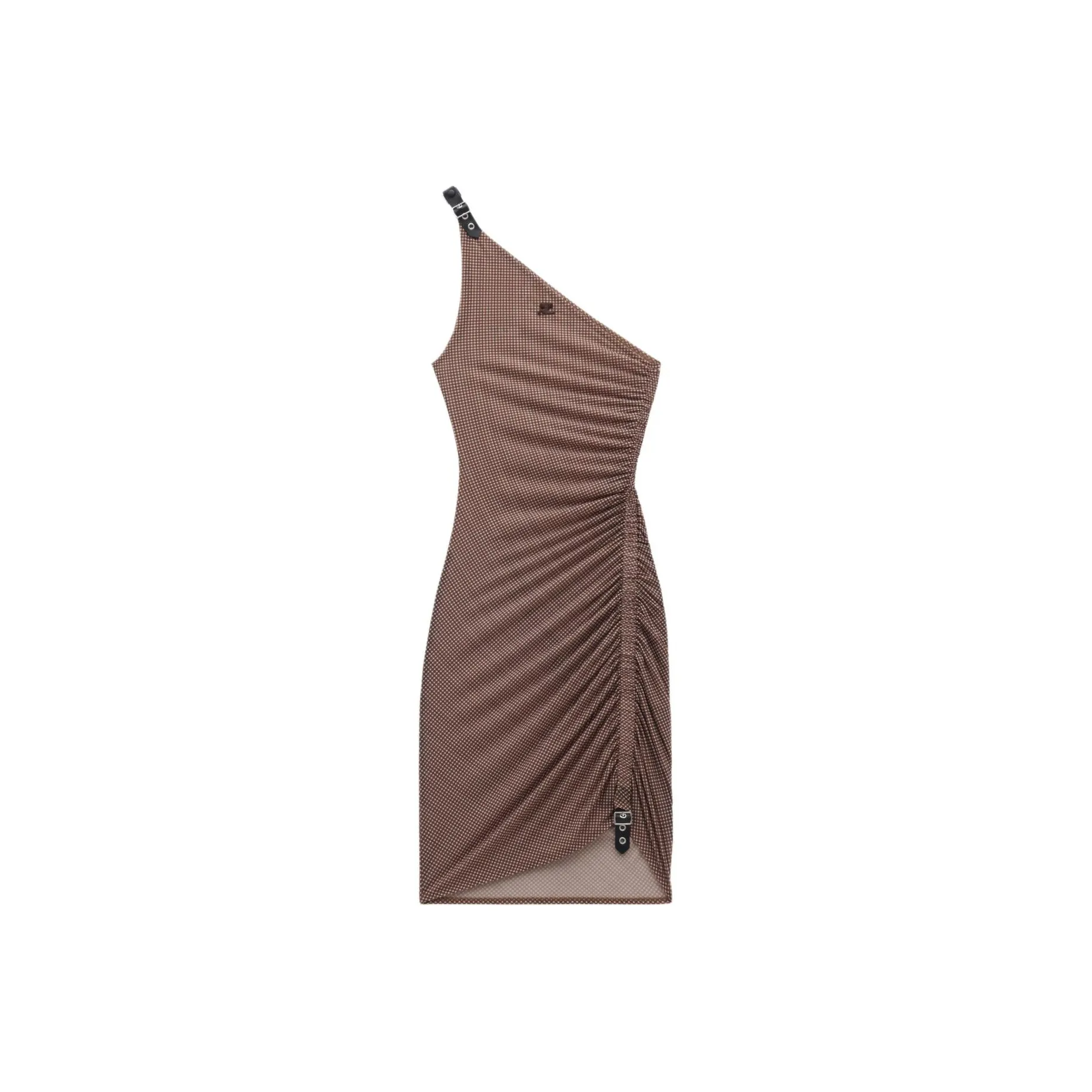 Courrèges Mini check One shoulder Dress