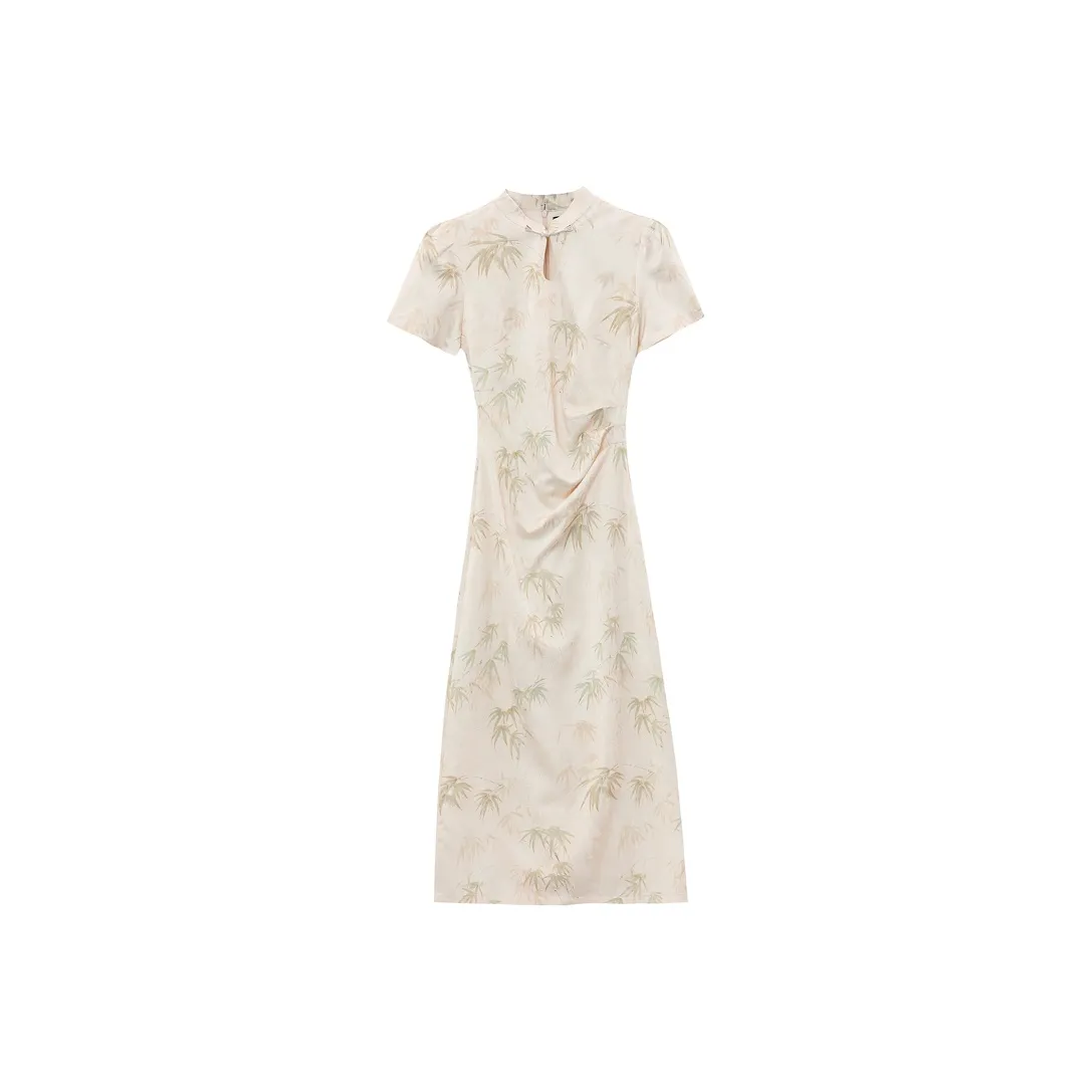 ABBY GODDESS Short Sleeved Dresses Women's Apricot