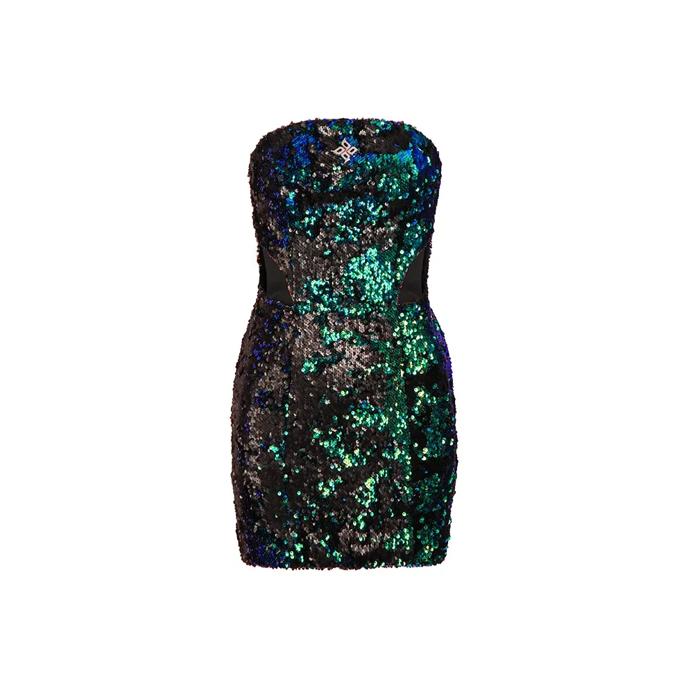 ARDENCODE Черно-зеленое Женское платье без рукавов