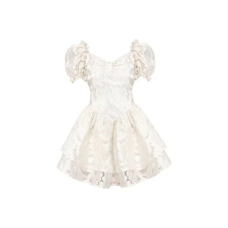 PAIN OR PLEASURE Short Sleeved Dresses Women's Apricot
