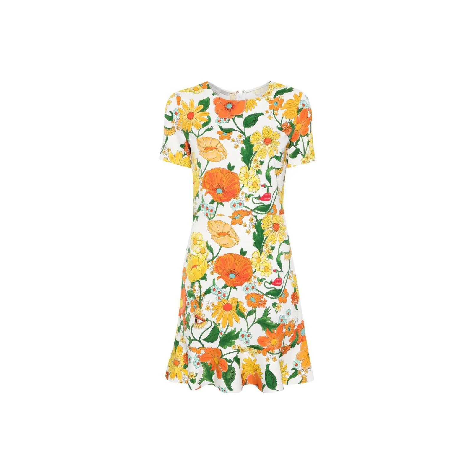 Stella McCartney SS24 Короткое платье с короткими рукавами женское многоцветное