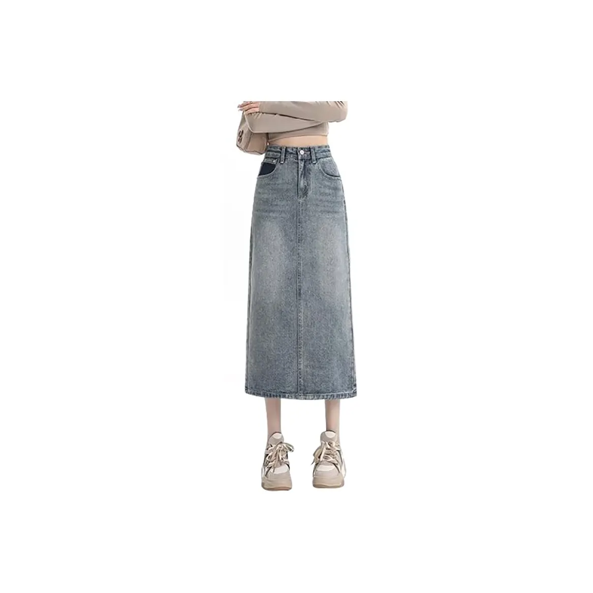 La Chapelle Denim Long Skirt Women's Vintage Blue Ла Шапель Деним Длинная Юбка Женская Винтажный Синий