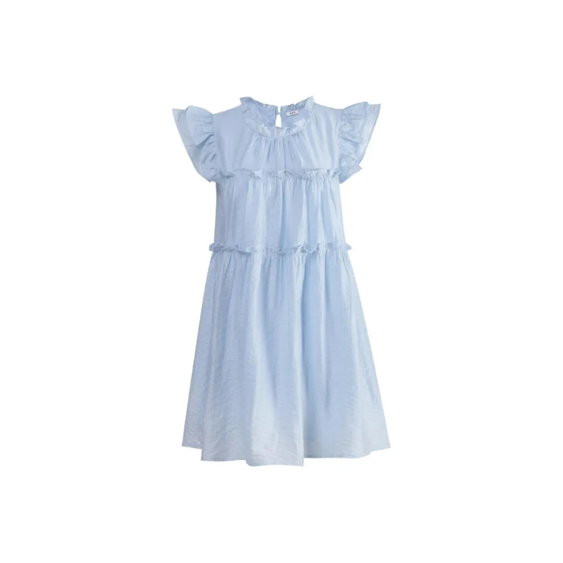 Qingli Wanton Short-Sleeved Dresses Women's Baby Blue