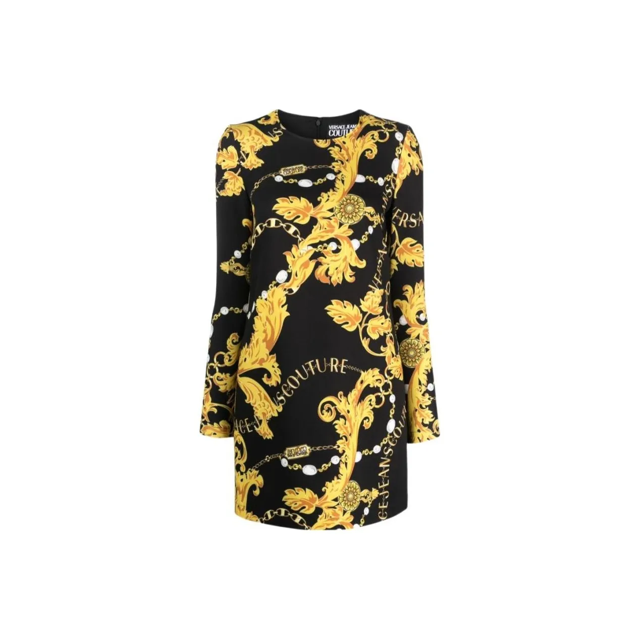 VERSACE JEANS Couture Baroque print Long sleeve Minidress