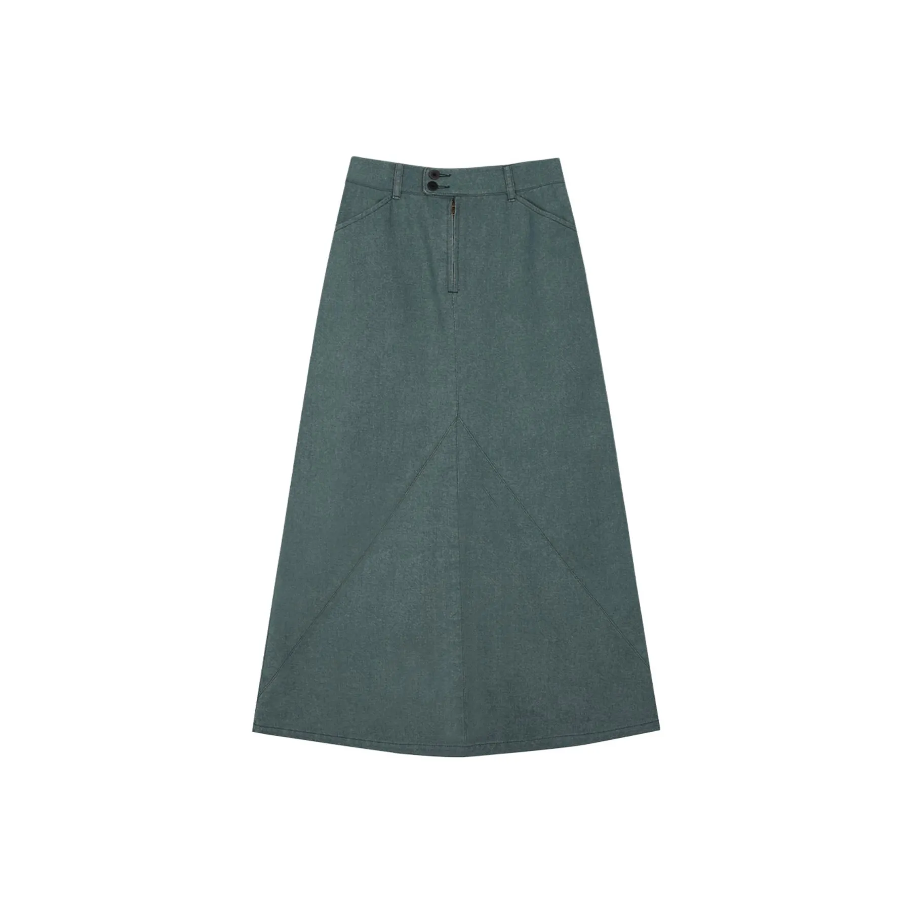 SOLIGHTER Denim Long Skirt Women's Turquoise