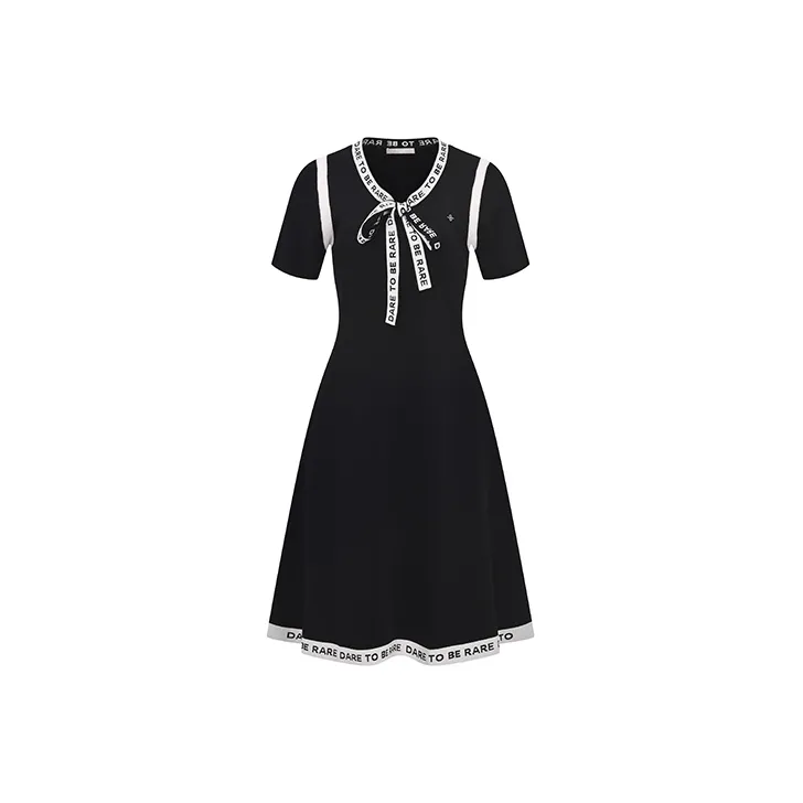 RARE Короткий рукав Платье Женское Черное