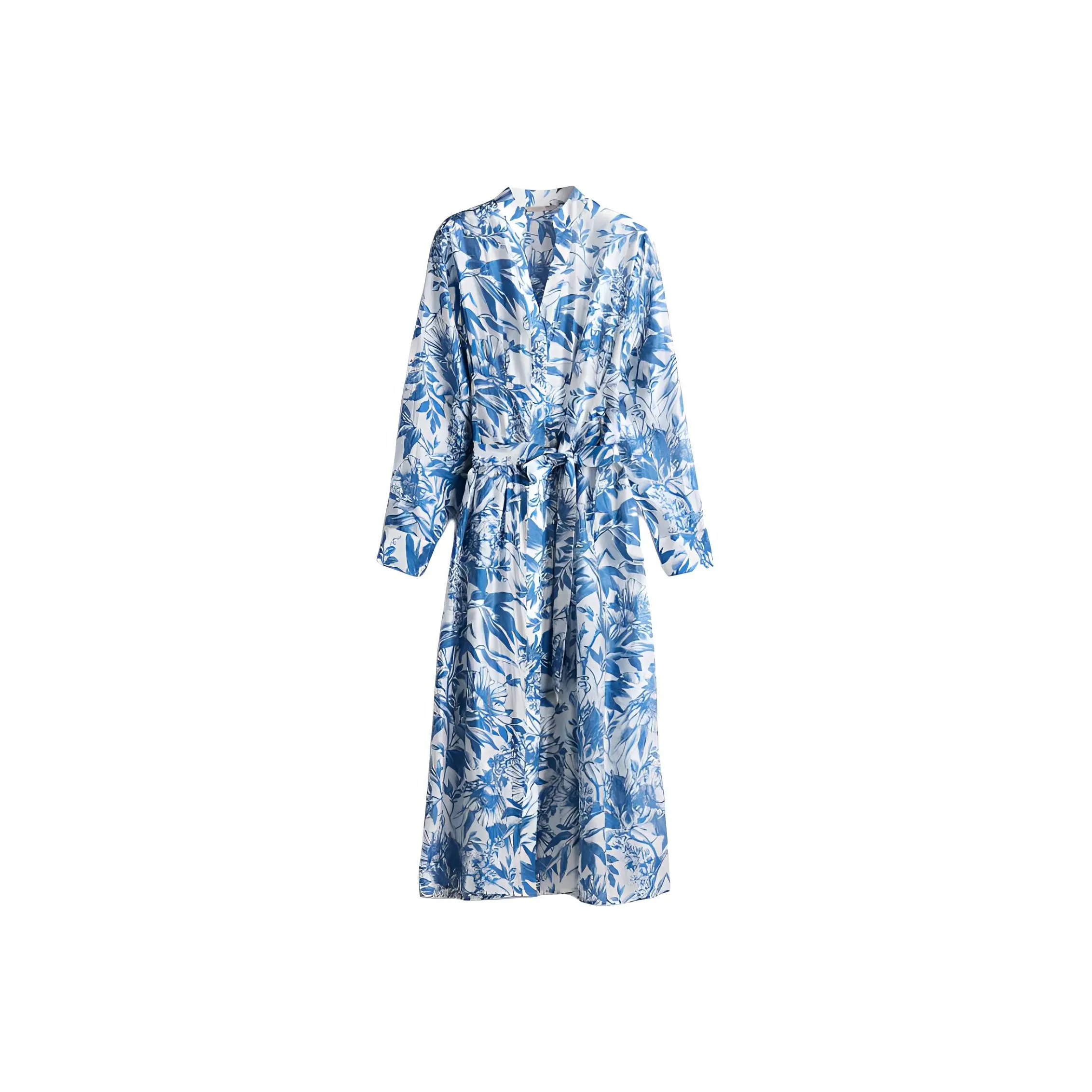 H&M Long Sleeved Dress Women's White/Blue