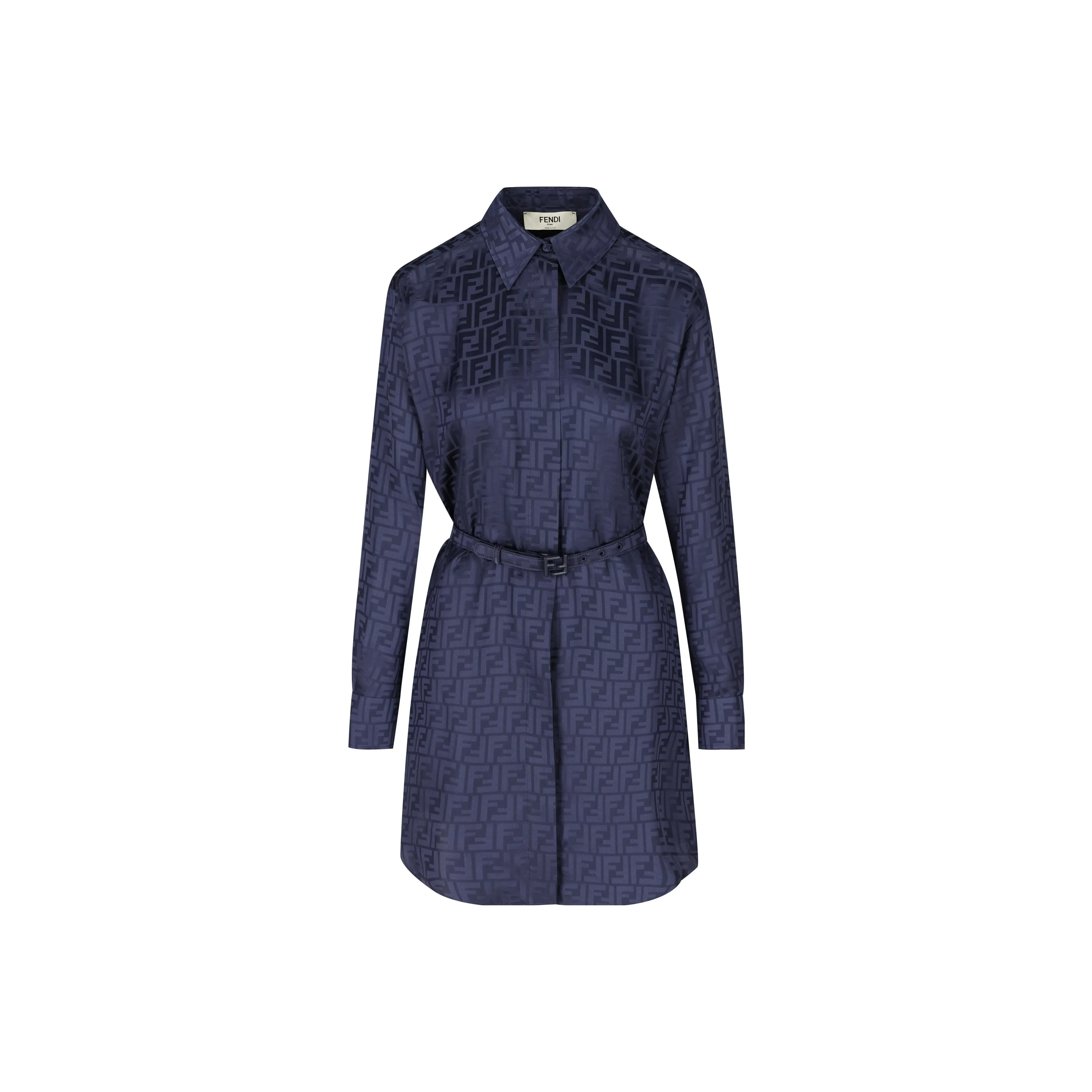 FENDI Ff Motif Satin Shirt Dress