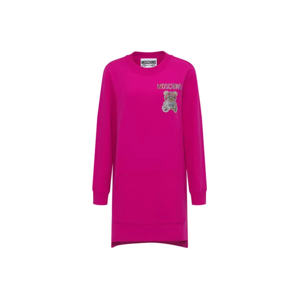 MOSCHINO FW23 Длинное Платье с Длинными Рукавами Женское Розовое