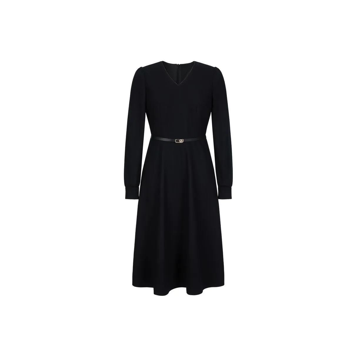 JZ. ANNAKRO Длинное платье с длинным рукавом женское простой дизайн черный цвет