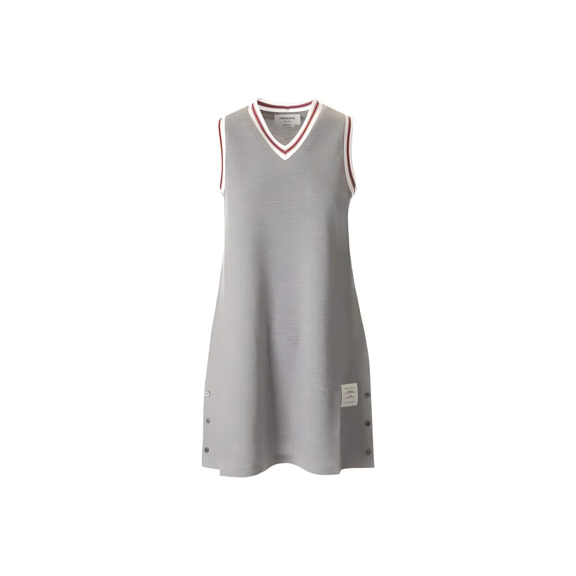 THOM BROWNE V-Neck Sleeveless Tennis Dress