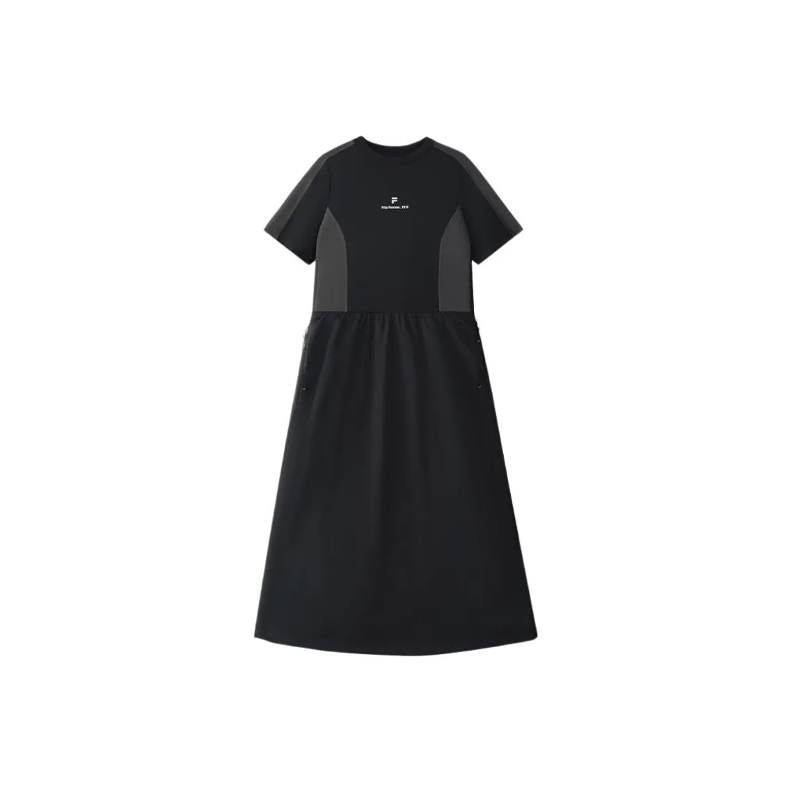 FILA FUSION FOBFUSION LIFE SS25 Короткий рукав Платье Женское Глубокий черный