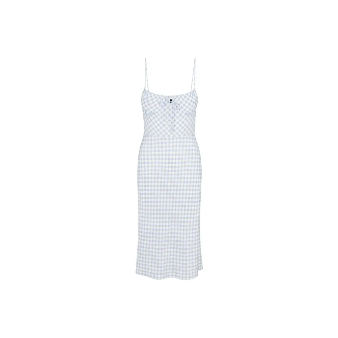 Realisation Par The Elsa Slip Dresses Women's Blue Gingham/Light Blue Stripe Plaid