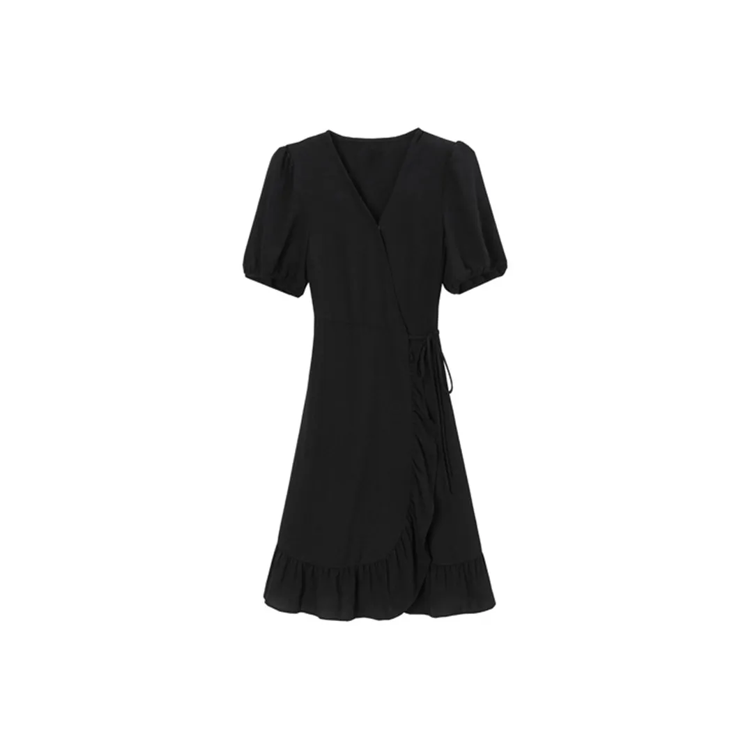 Ning Cai Yuer Short Sleeved Dress Women's Black