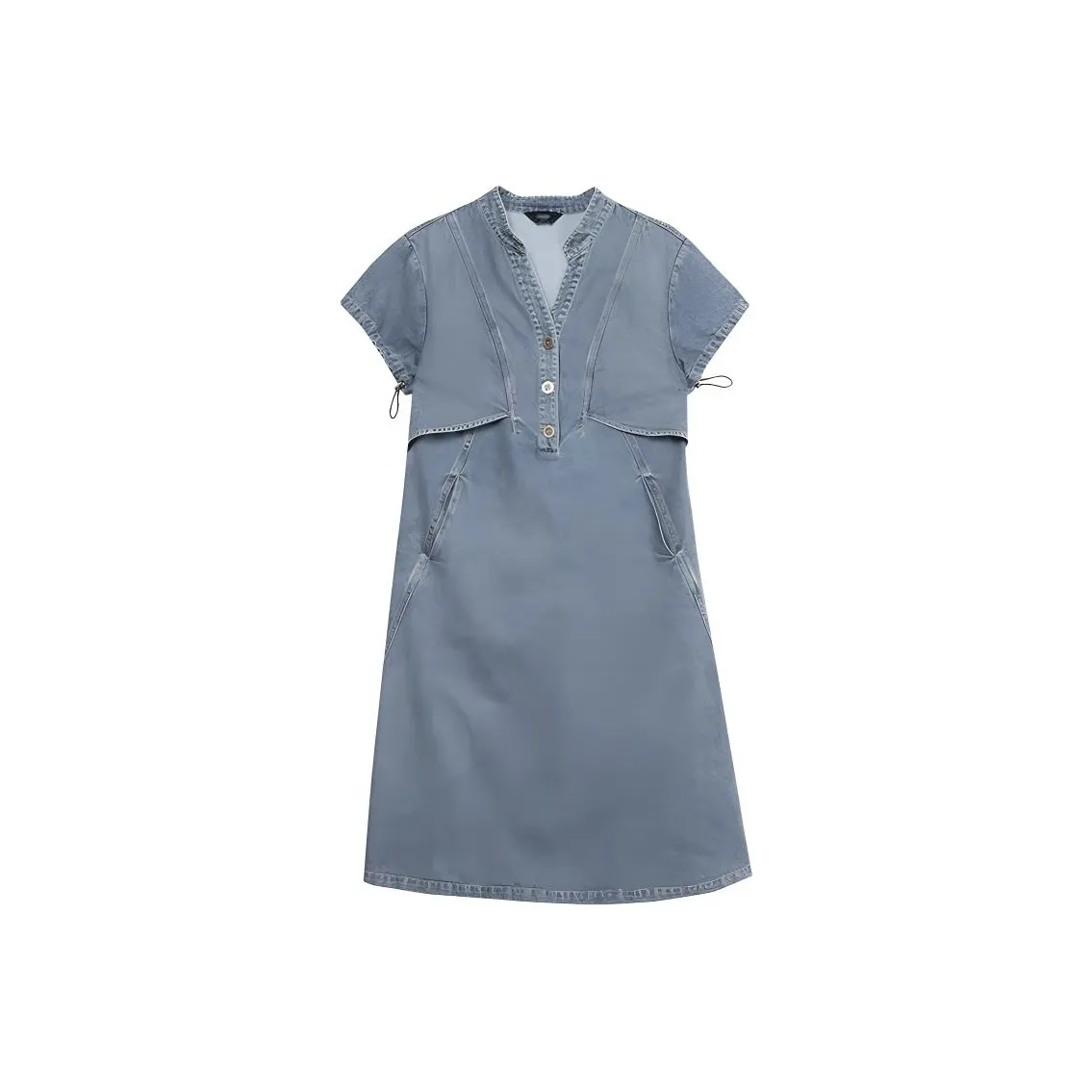MITX Короткий рукав Платье Женское Светло-синий
