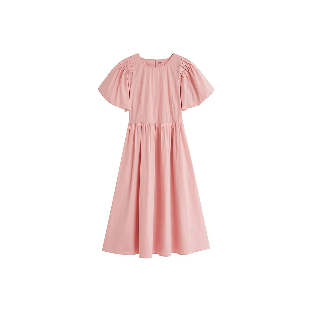 Inman Короткий рукав Платье Женское Розовое