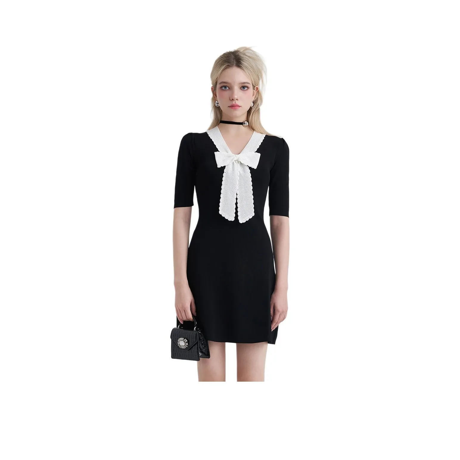 JORYAweekend Короткий рукав Платье Женское Черное