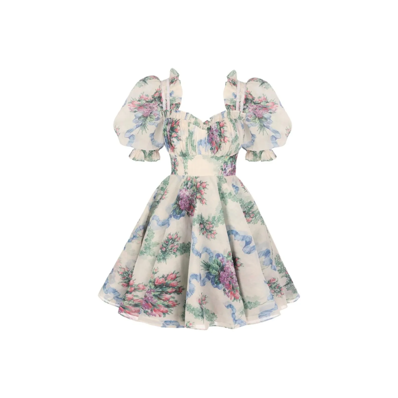 Selkie Collection Short Sleeved Dress Women's White With Tréfonds Rose Print