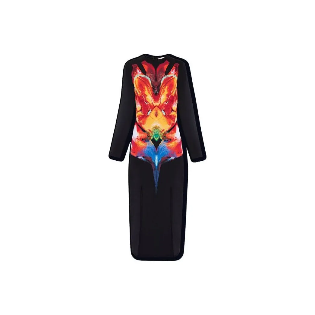 Alexander McQueen Solarised Orchid Jacquard Midi Dress