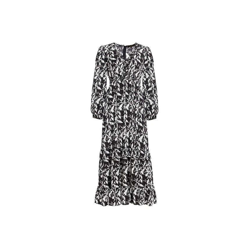BESIONIA SS23 Long Sleeved Dress Women's Black White