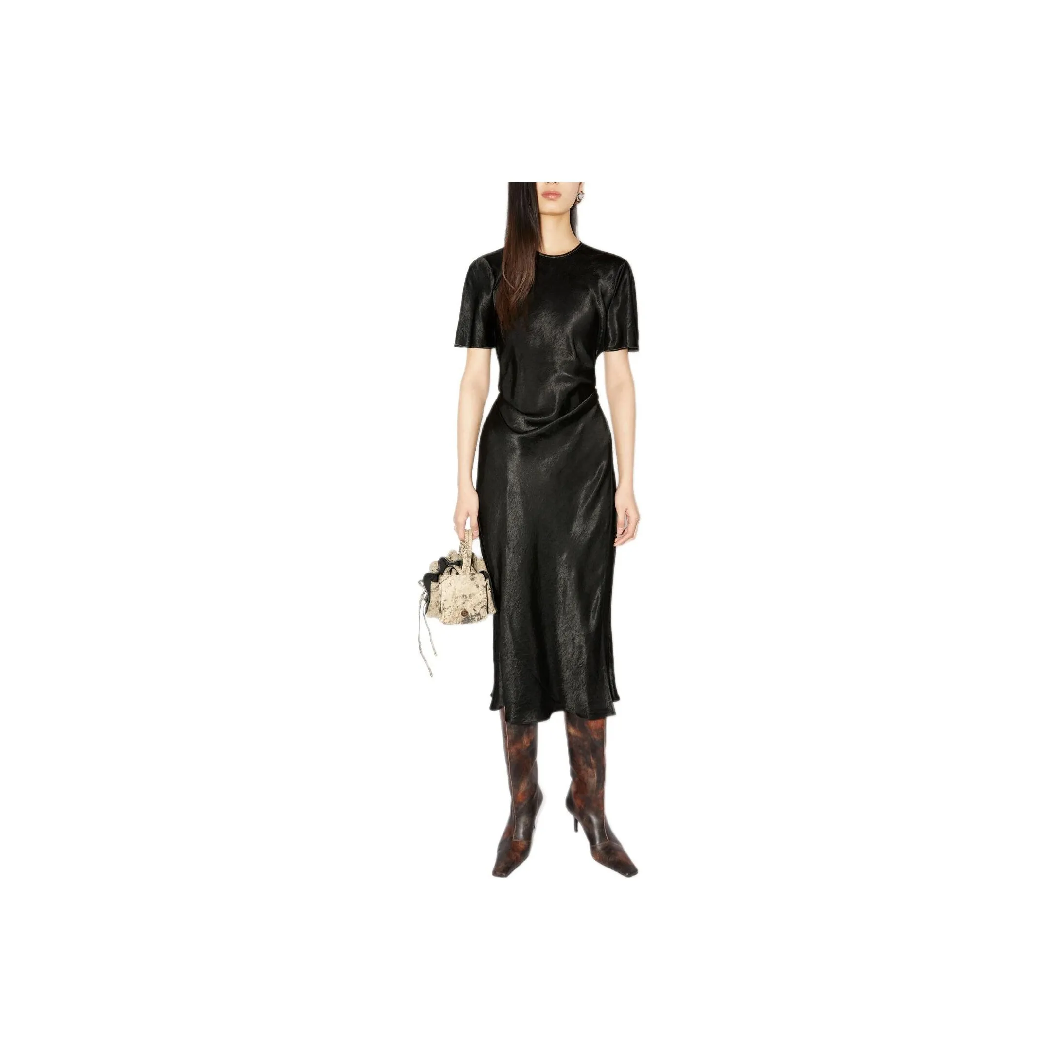Acne Studios Crewneck Short Sleeved Midi Dress