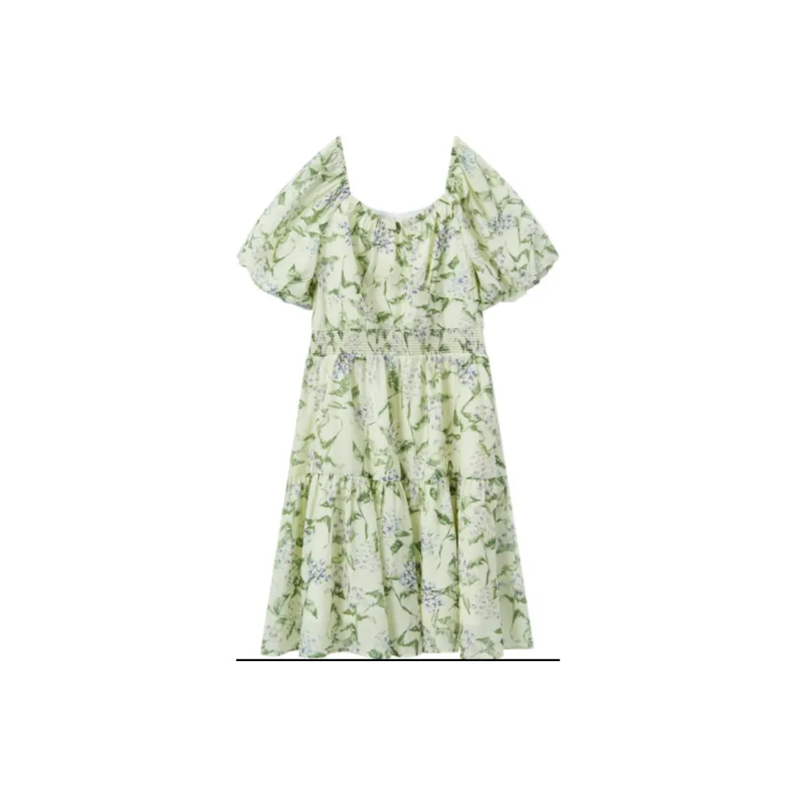 EICHITOO Короткий рукав платье женское средний зеленый цветочный