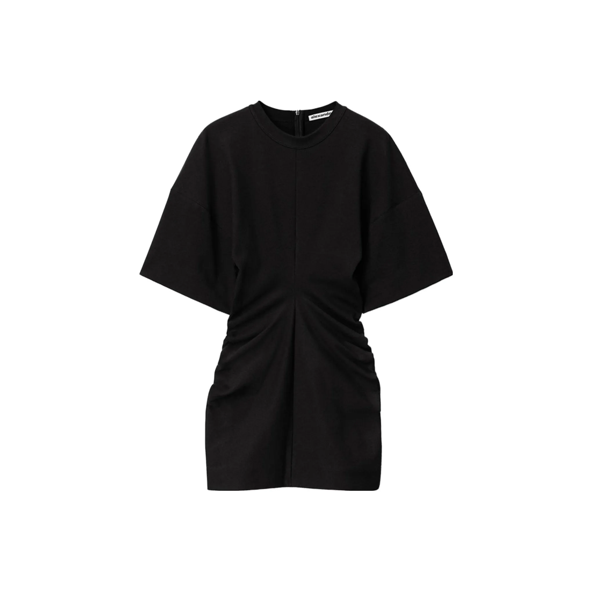 Alexander Wang SS24 Короткое платье с короткими рукавами женское черное